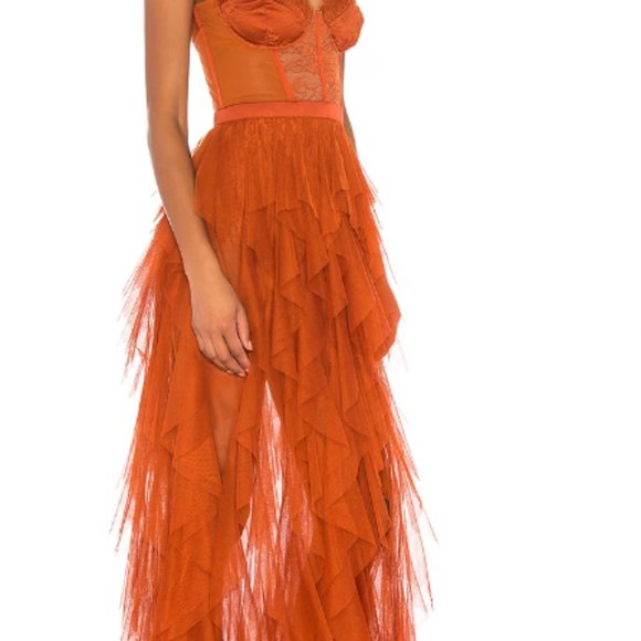 For Love And Lemons Dresses X Revolve Bustier Gown In Rust Size S